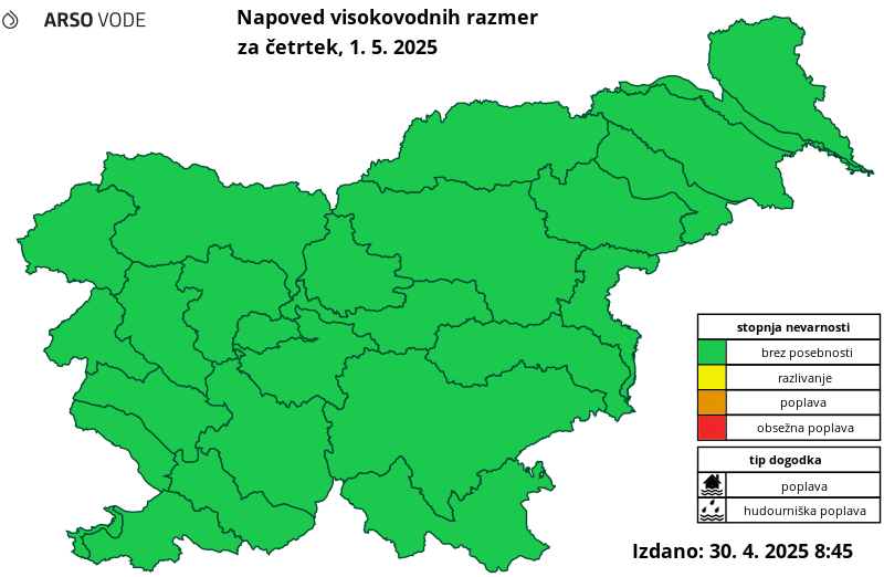 Napoved hidrološka za dan2 - slika 